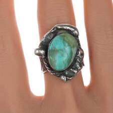 sz10.5 Vintage Native American Sterling and turquoise ring picture