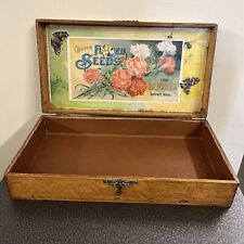 Antique D.M. Ferry Choice Flower Seed Box Rare 16” Butterfly Bees picture