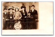 1915 PPIE EXPO RPPC Photo Postcard Family / Train Caboose 