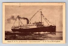 Ocean SS Co Of Savannah, SS City Of Birmingham, Vintage c1934 Souvenir Postcard picture