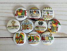 Juneteenth Set of 10 Pin back buttons 1 inch Badge Black History  picture