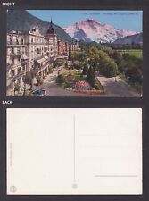 SWTZERLAND, Vintge postcard, Interlaken, Höhenweg with Jungfrau picture