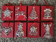 Lenox Holiday Sparkle & Scroll Multi-Crystal Silverplate Ornaments - Set 8 picture