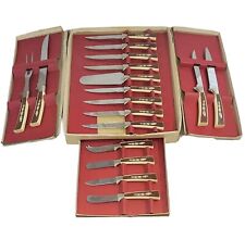 Vintage MCM Sheffield Regent Cutlery Set 17 Piece Treasure Chest Made In England picture