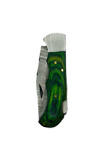 31082-NIMS® Green Damascus Steel Handmade Carry Folding Pocket Knife picture