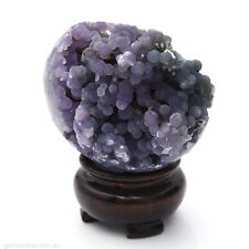 Sphere, Egg 70mm Grape Agate 175g Gemstone Crystal Natural Mineral Inc Stand picture