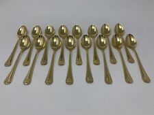 Towle Abbey Shell Gold Electroplate Supreme Stainless 16 Teaspoons Tea Spoons picture
