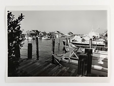1980s Nantucket Massachusetts Harbor Fishing Boats Docks Vintage Press Photo picture
