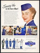 1954 USAF WAF woman women photo recruiting recruitment vintage print ad picture