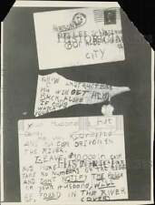 1933 Press Photo Ransom Notes Received by Mrs. Lee Schlesinger, Portland picture