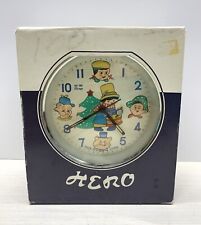 RARE Vintage 6” HERO Animated Keywind Wind Up Clock *Brand New* picture
