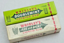 Vintage WRIGLEY’S Doublemint Spearmint Chewing Gum 7 sticks (Green+White) picture
