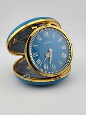 Vintage Seth Thomas Turquoise Brass Colorette Alarm Travel Clock Case. Working. picture