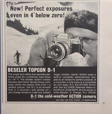 Beseler Topcon D-1 Camera 35mm Cold Weather Action Orange Vintage Print Ad 1967 picture