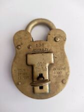 Antique Old English Heavy Solid Brass Admiralty 109 Padlock  picture