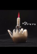 Refillable butane middle finger Jet Torch Windproof. Says F-you when lit picture