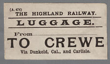 HIGHLAND RAILWAY LUGGAGE LABEL - CREWE (A.474) from Blank picture