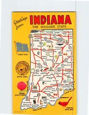 Postcard Indiana Map Greetings from Indiana USA picture