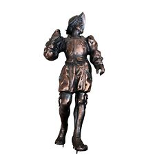 Vintage Figurine Renaissance Soldier Diecast Metal Copper Finish Verdigris 31