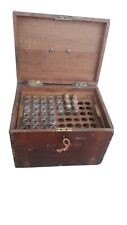 Old Indian Vintage Wooden Hand Crafted Medical Box with 33 glass medical bottles picture