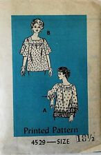 Vintage Let's Sew 4529 Misses Tops Tunic Sewing Pattern Sz 18.5 B41 FF picture