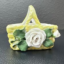 Antique Elfinware Basket Porcelain Easter Flowers Germany 2.5” X 2” picture