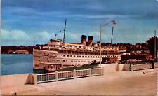 North American Passenger Ship Docked Round Lake Harbor Michigan Postcard Unused picture