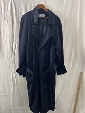 Vintage United Airlines Brookhurst Navy Trench Coat Zip Lined Size 48R 100% Wool picture
