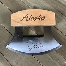 Alaska Ulu Knife Alaska Flag Birch Wood Handle  picture
