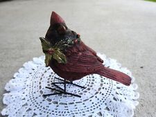 Vintage Resin Cardinal Bird Figurine 4 1/4 Tall & 4 1/2