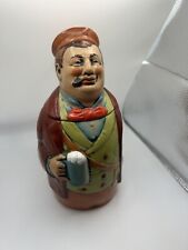 Vintage Train Conductor Figural Ceramic West Germany Lidded Stein a Beer 8.5