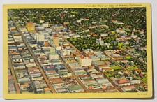 Fresno California Aerial View Vintage Postcard City picture