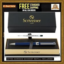 Scriveiner Ballpoint Pen Stunning Midnight Blue Lacquer Luxury Pen - Black Ink picture
