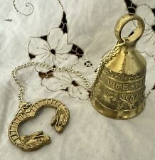 Vintage Solid Brass Bell - Latin Words 