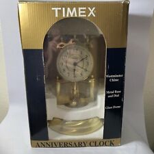 TIMEX Westminster Anniversary Glass Metal Dome Clock Pendulum Quartz NEW picture