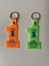 2 Utah Federal Credit Union Keychains - Key Ring Chain Fob Hangtag picture