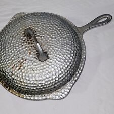 Vintage Hammered Cast Iron Skillet 89A And Lid 88C picture
