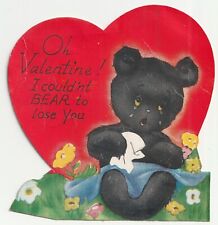 I COULDN'T  BEAR TO LOSE YOU Play On Words Cute Vintage Valentine picture