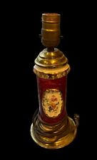 Antique Floral Porcelain 11.5” Table Lamp Gold Embossed Trim picture
