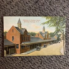 c1910’s Delaware & Hudson Depot Station Saratoga Springs NY VTG Postcard GERMANY picture