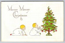 Postcard C 371, Merry Merry Christmas, Embossed, Postmarked Delrey, IL Dec. 1924 picture