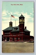 Alma MI-Michigan, City Hall, Antique, Souvenir, Vintage Postcard picture