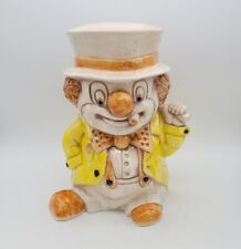 Vintage Hobo Clown Cigar Yellow Coat Cookie Jar By Treasure Craft USA  picture