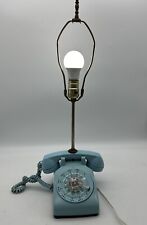 Vintage Western Blue Rotary Dial Desk Phone Bell System 500DM  LAMP picture