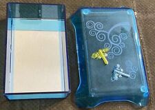 Tarot Card Trinket Jewelry Mirrored Bottom Glass Jewelry Box Aqua / Dragonfly picture