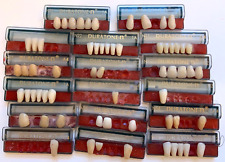 vtg DENTURE TEETH LOT old false tooth set Duratone dentist creepy Halloween prop picture