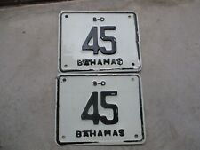 Bahamas S-D motorcycle size license plate pair   #  45 picture