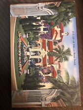 Vintage Linen Postcard A Villa On Miami Beach, Florida. Unposted c1940s picture