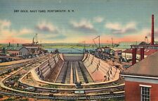 Postcard NH Portsmouth New Hampshire Navy Yard Dry Dock Linen Vintage PC H7758 picture