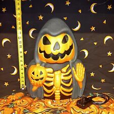 Halloween Blow Mold Jack-O-Lantern Pumpkin Reaper Groundbreaker Vintage Retro  picture